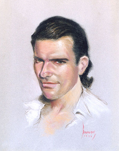 male pastel drawing