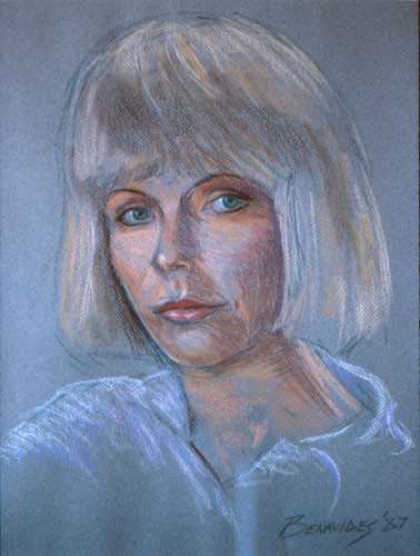 female pastel drawing