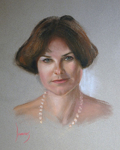 female pastel drawing